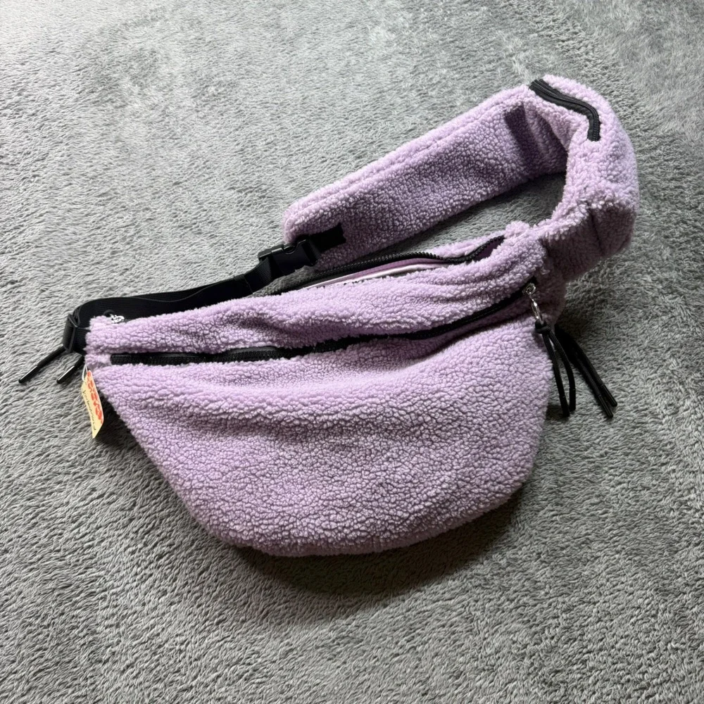 Free People Movement Overachiever Sherpa Sling Crossbody Bag in Steel Lavender - Picture 6 of 7